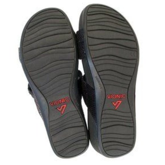 Vionic Black Lizard Rio Platform Slide Sandals - Picture 13 of 16